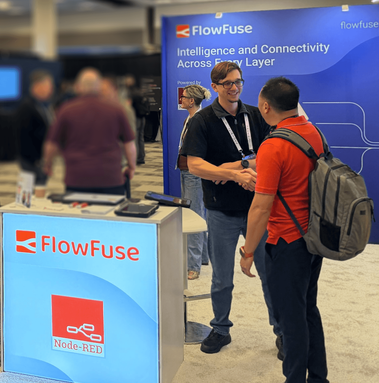 Image of people at the FlowFuse booth